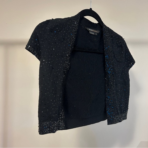 BCBG MaxAzria black sparkly sequins shrug - Picture 4 of 6